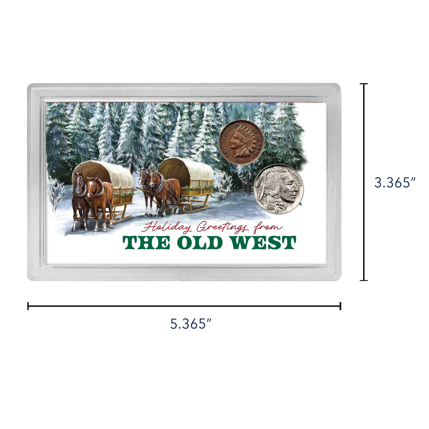 Holiday Greetings from the Old West | Genuine Indian Head Cent & Buffalo Nickel Set - Titan Treasure Trove