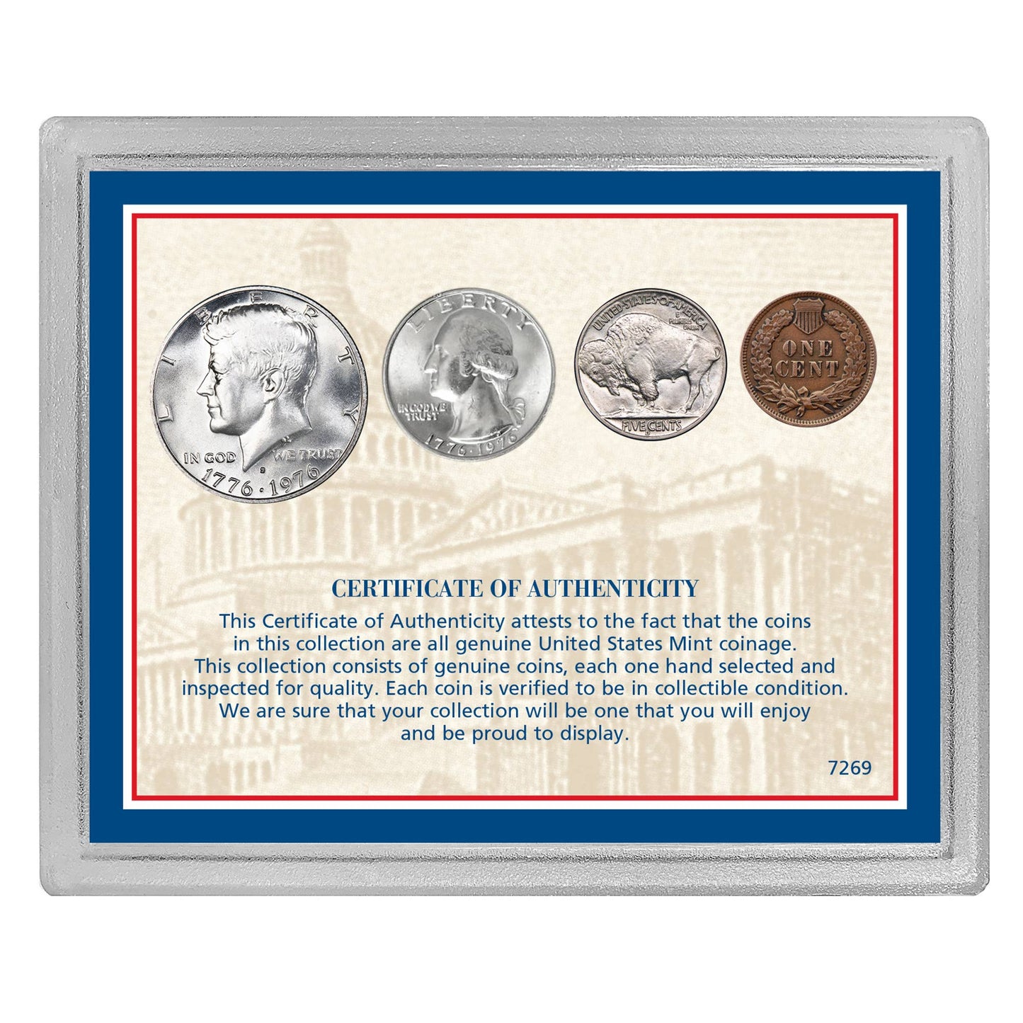 Historic US Mint Set | Four Iconic American Coins in Acrylic Display Case - Titan Treasure Trove