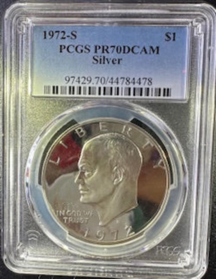 1972-S Eisenhower Dollar - PCGS PR70 DCAM - Titan Treasure Trove