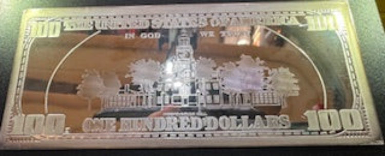 1996 $100 Franklin .999 Fine Silver Proof Bar | With Display Case With Certificate #37131 - Titan Treasure Trove