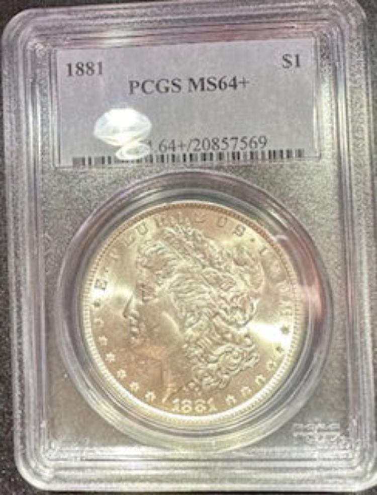 1881 Morgan Silver Dollar - PCGS MS64+ - Titan Treasure Trove
