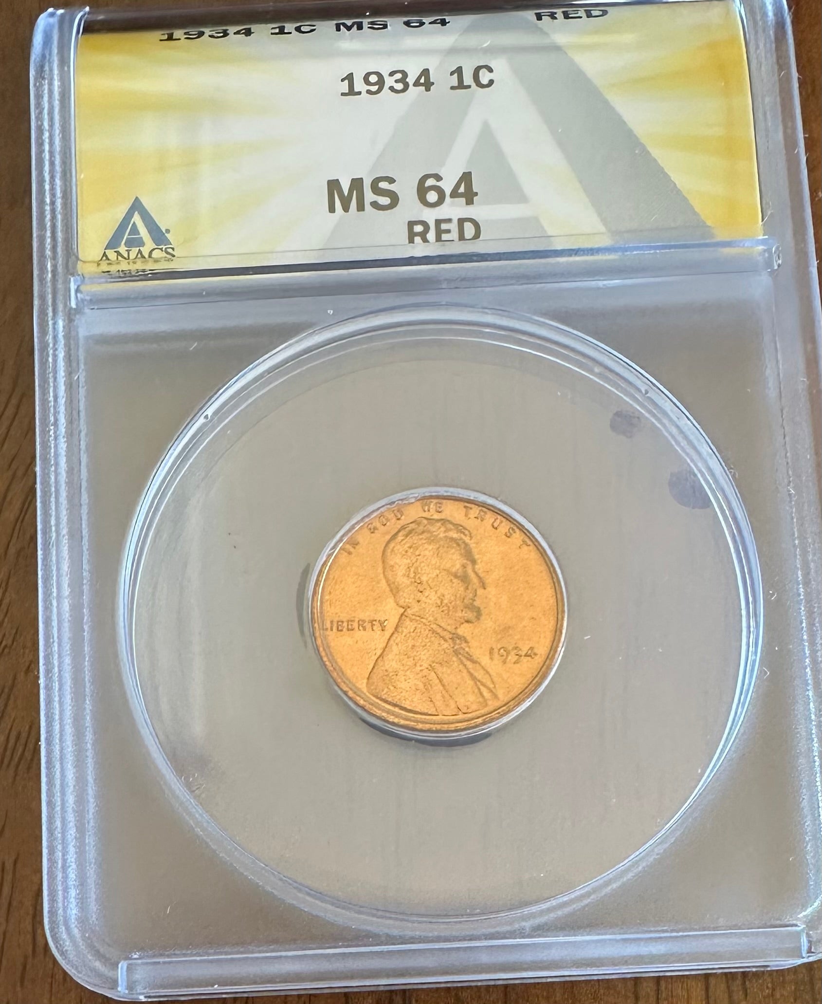 1934 Lincoln Wheat Cent – ANACS MS64 RED | A Depression-Era Gem - Titan Treasure Trove