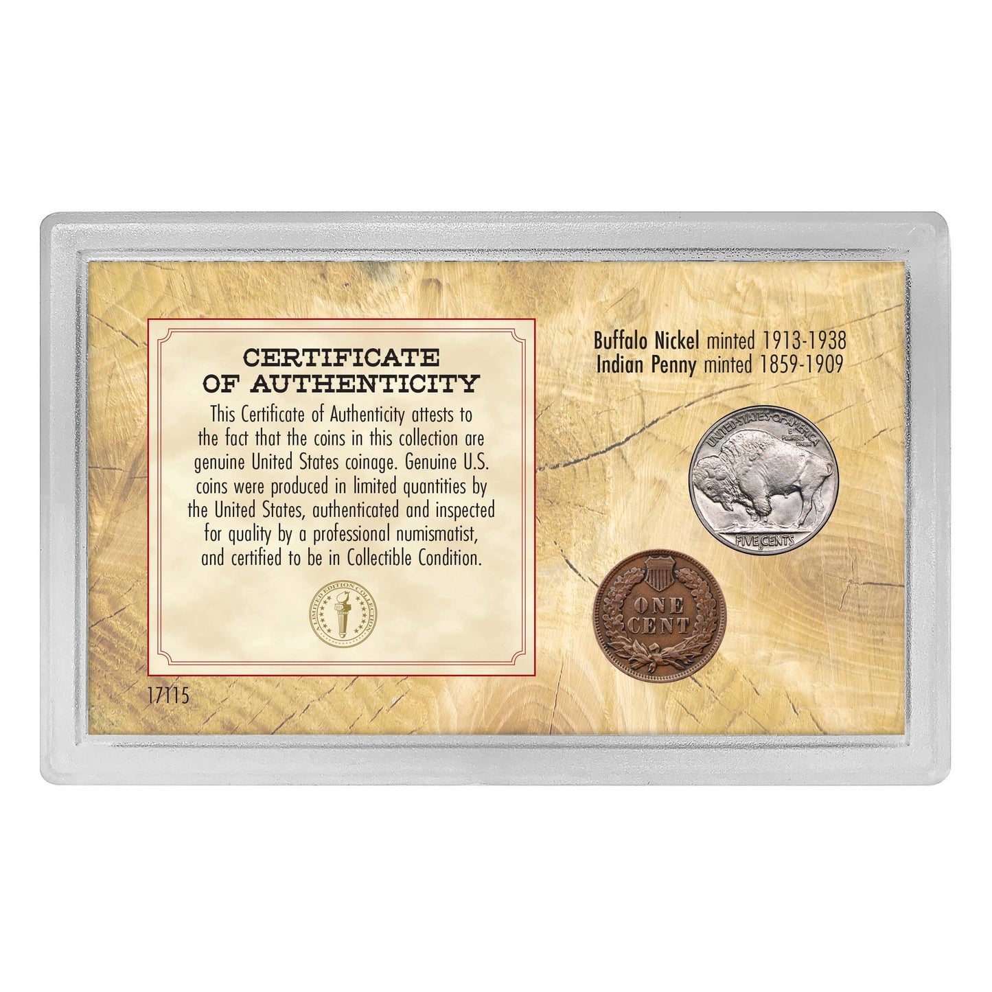 Holiday Greetings from the Old West | Genuine Indian Head Cent & Buffalo Nickel Set - Titan Treasure Trove