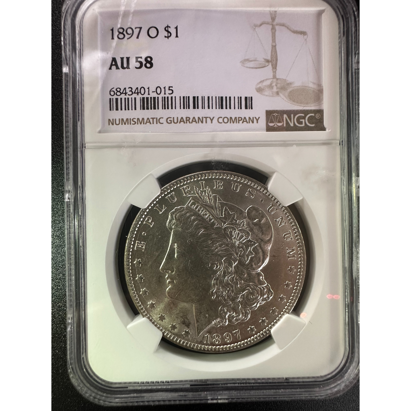 1897-O Morgan Silver Dollar - AU58