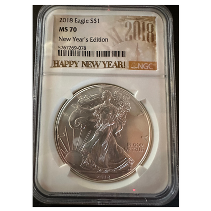 2018-S American Silver Eagle | NGC MS70 New Year’s Edition