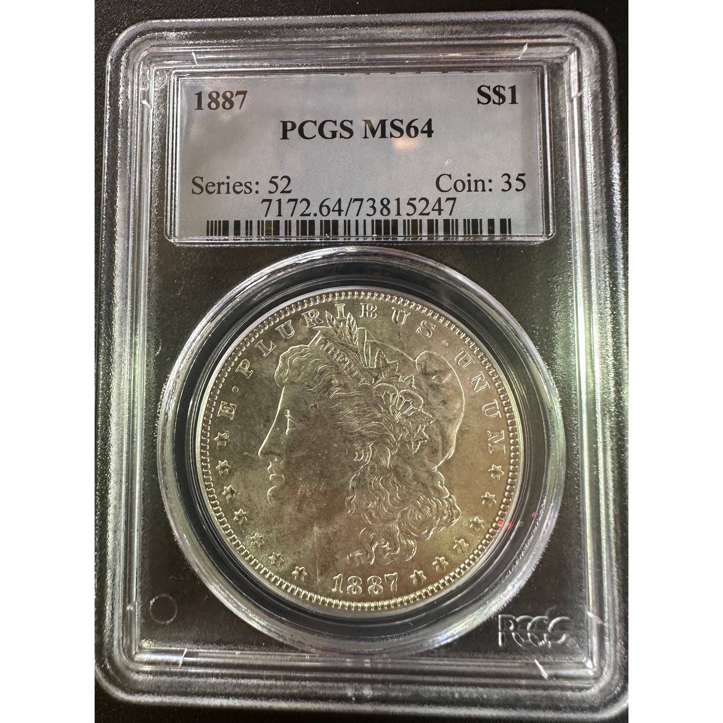 1887 Morgan Silver Dollar - PCGS MS64