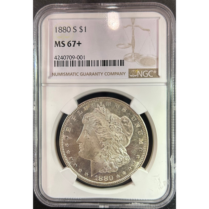 1880-S Morgan Silver Dollar - NGC MS 67+ (RARE)