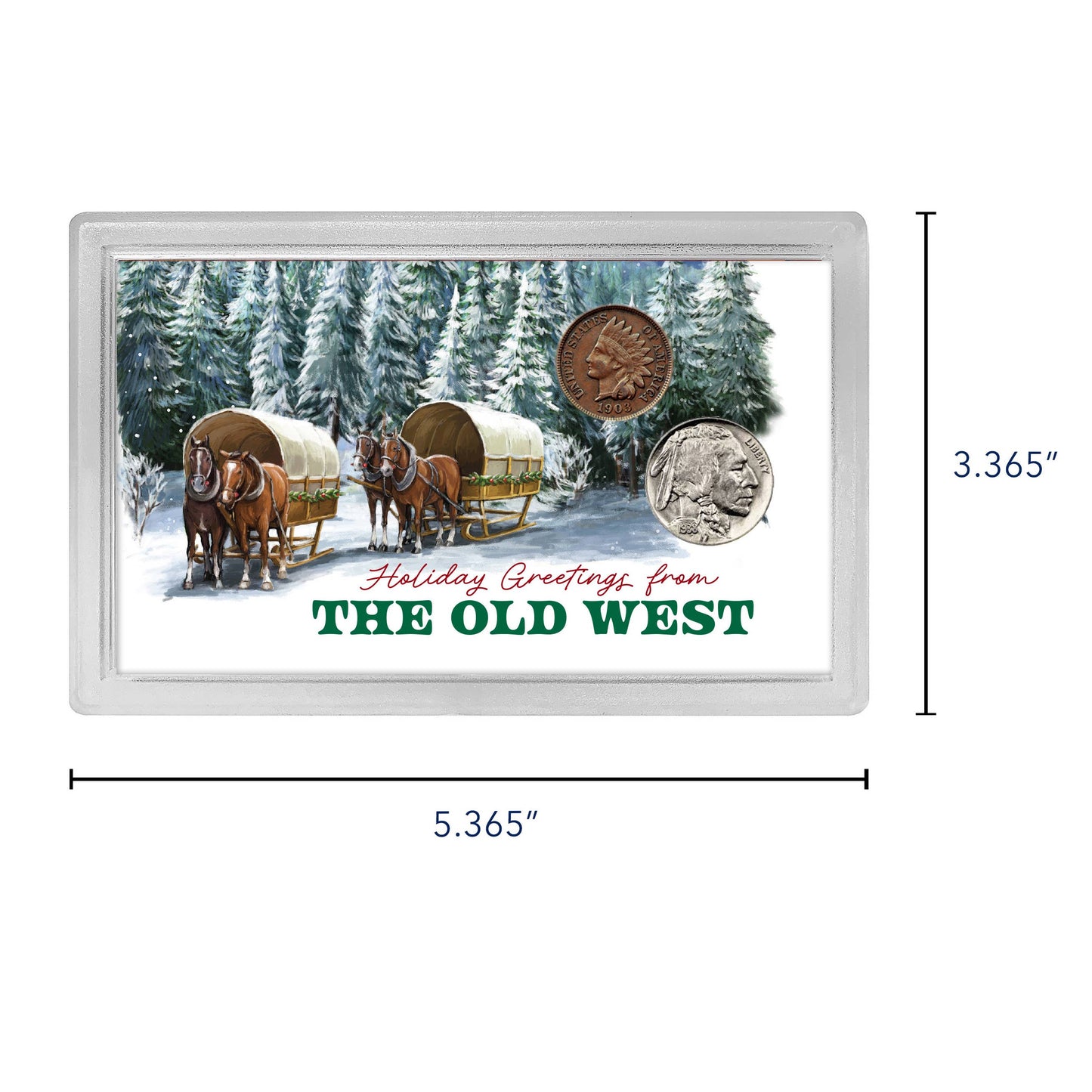 Holiday Greetings from the Old West | Genuine Indian Head Cent &amp; Buffalo Nickel Set - Titan Treasure Trove