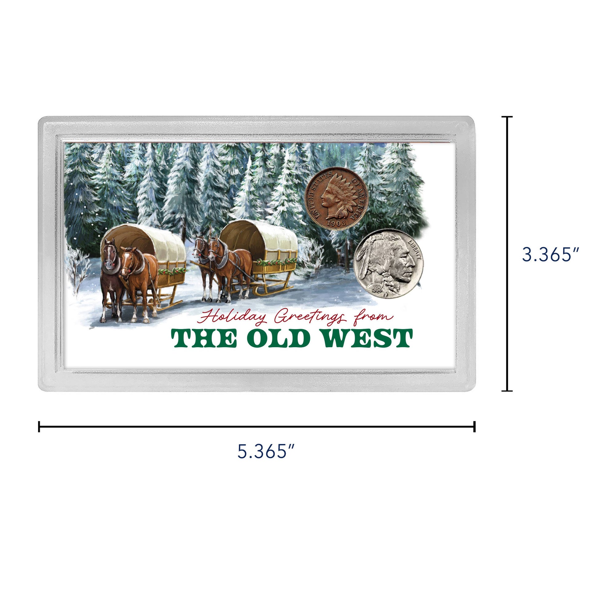 Holiday Greetings from the Old West | Genuine Indian Head Cent &amp; Buffalo Nickel Set - Titan Treasure Trove