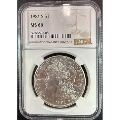 1881-S Morgan Silver Dollar - NGC MS 66