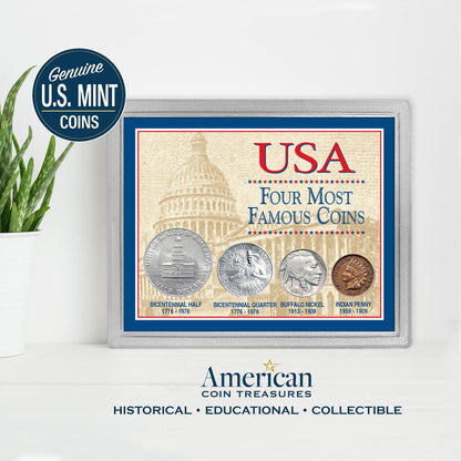 Historic US Mint Set | Four Iconic American Coins in Acrylic Display Case - Titan Treasure Trove