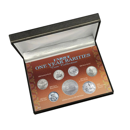 Rare One-Year American Coinage Collection | 7-Piece Set Featuring Lincoln Steel Penny, Westward Journey Nickels and Bicentennial Coins - Titan Treasure Trove