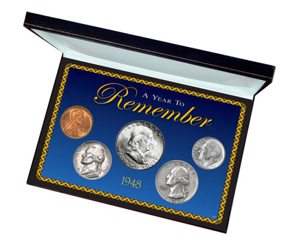 1948 Time Capsule Coin Collection | Half Dollar, Quarter, Dime, Nickel and Penny Set - Titan Treasure Trove