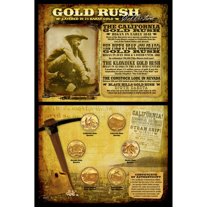 Gold Rush Coin Collection | 24K Gold-Layered State Quarters Tribute to America's Wild West - Titan Treasure Trove