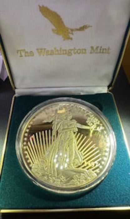 1997 Quarter Pound Saint Gaudens Liberty Gold EP Washington Design Proof | .999 Fine Silver Round with Case and Certificate - Titan Treasure Trove