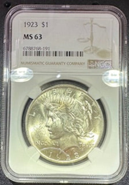 1923 Peace Dollar - NGC MS63