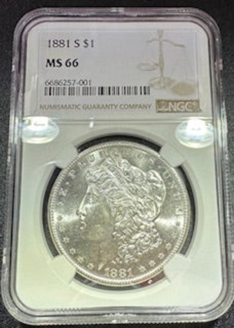 1881-s Morgan Silver Dollar - NGC MS 66