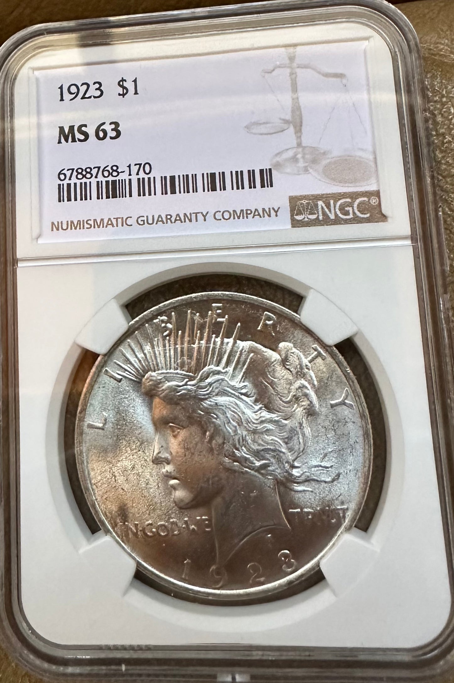 1923 Peace Dollar - NGC MS63