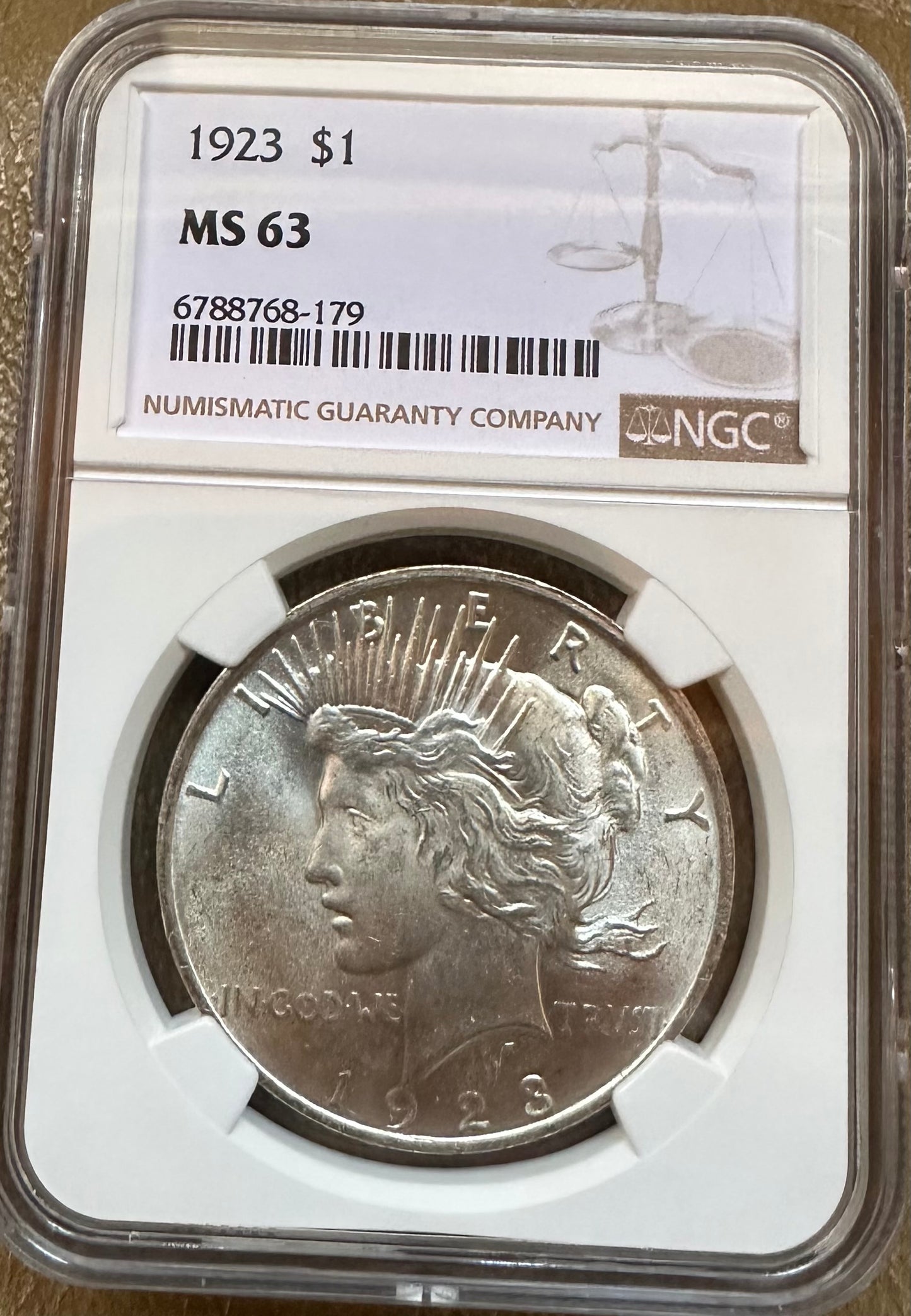 1923 Peace Dollar - NGC MS63