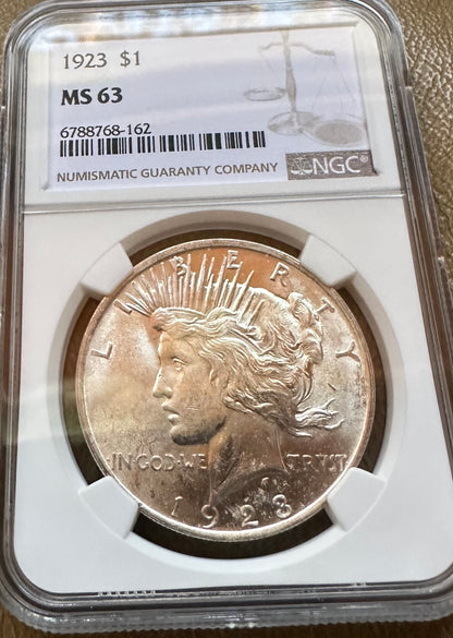 1923 Peace Dollar - NGC MS63