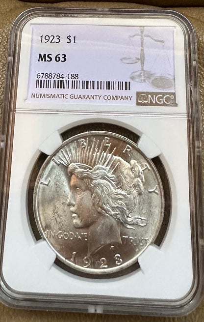 1923 Peace Dollar - NGC MS63