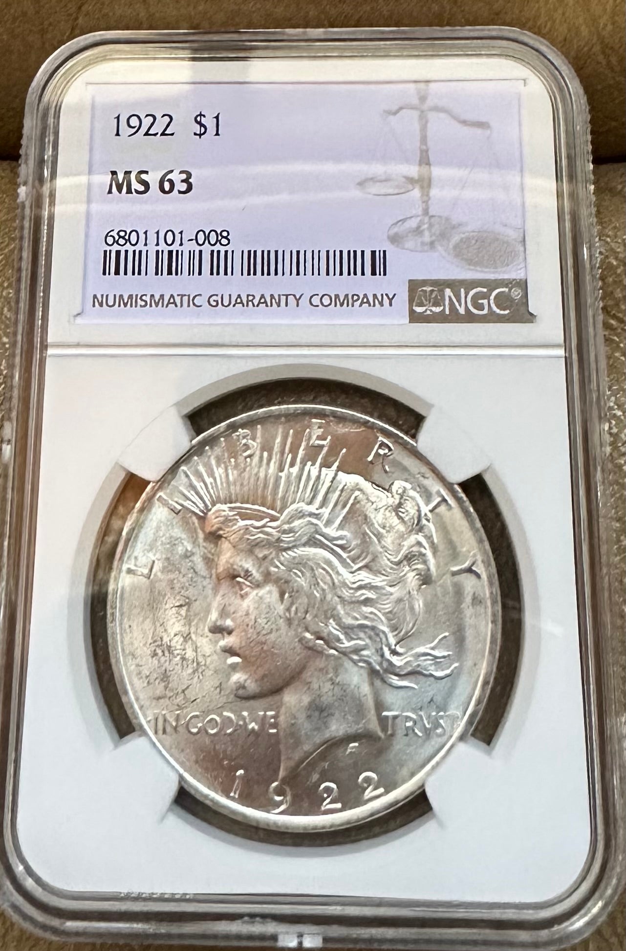 1922 Peace Silver Dollar - NGC  MS63