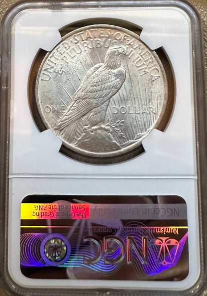 1922 Peace Silver Dollar - NGC MS63