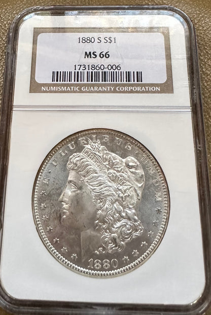 1880-S Morgan Silver Dollar - NGC MS 66