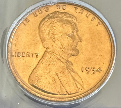 1934 Lincoln Wheat Cent – ANACS MS64 RED | A Depression-Era Gem