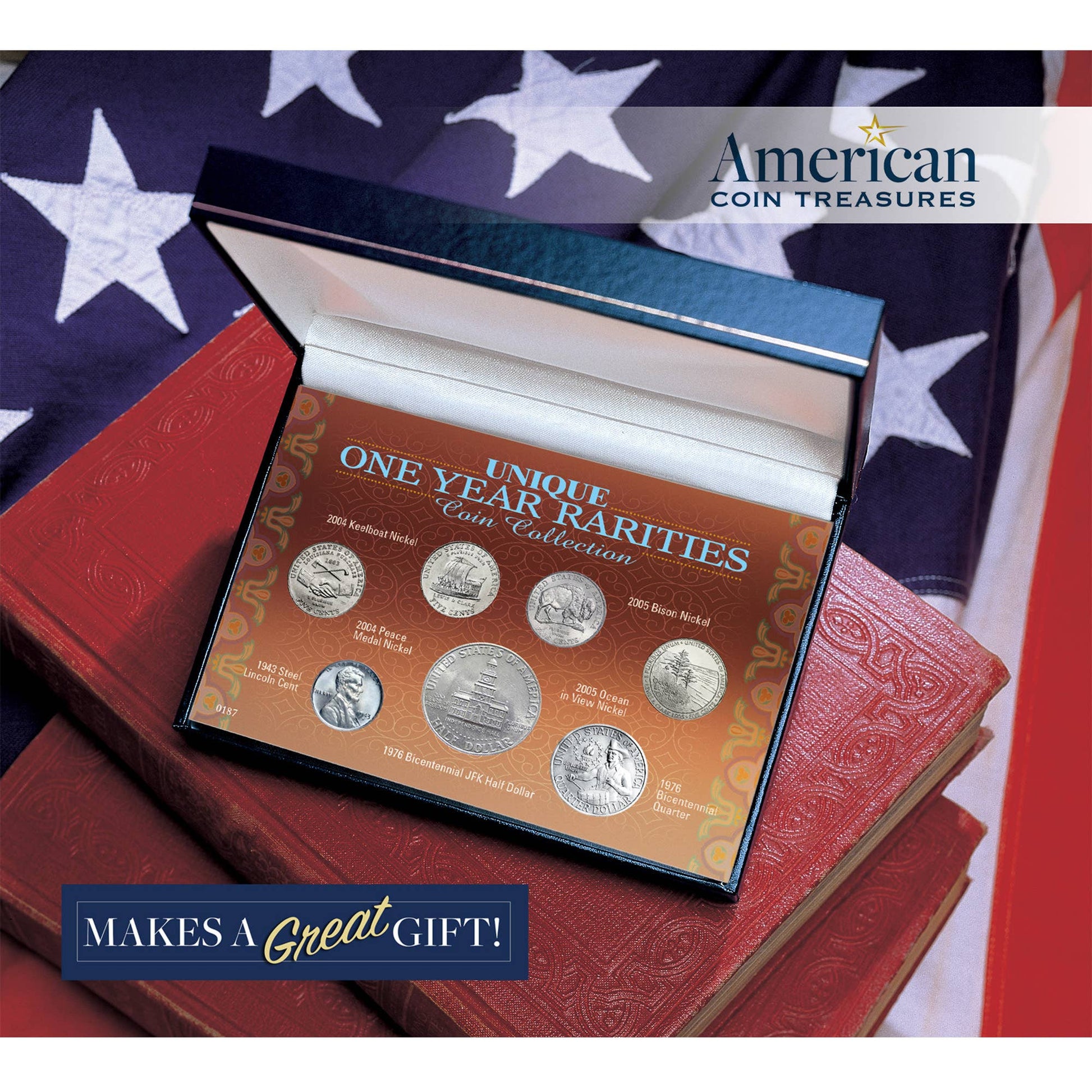 Rare One-Year American Coinage Collection | 7-Piece Set Featuring Lincoln Steel Penny, Westward Journey Nickels and Bicentennial Coins - Titan Treasure Trove