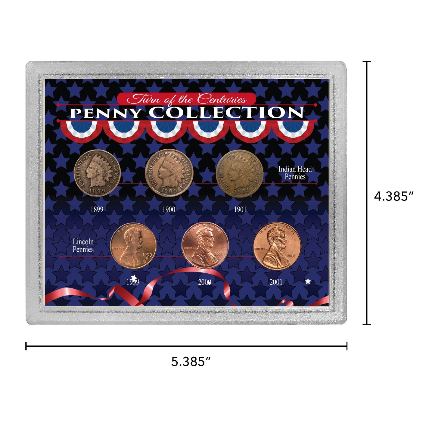 US Mint One Cent Coin Evolution Collection | Indian Head and Lincoln Pennies in Acrylic Case - Titan Treasure Trove