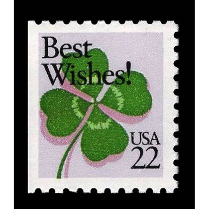 A Coin and Stamp St. Patrick's Day Greeting Card | Irish Penny and; US Best Wishes Stamp - Titan Treasure Trove