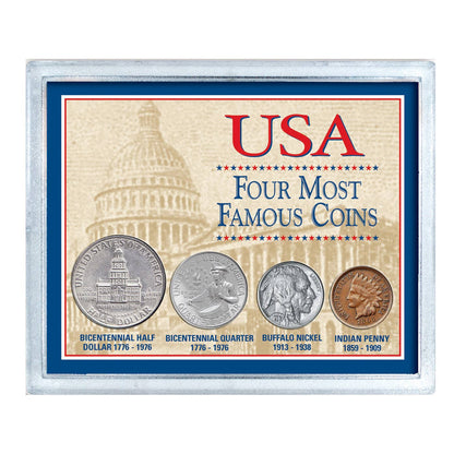 Historic US Mint Set | Four Iconic American Coins in Acrylic Display Case - Titan Treasure Trove