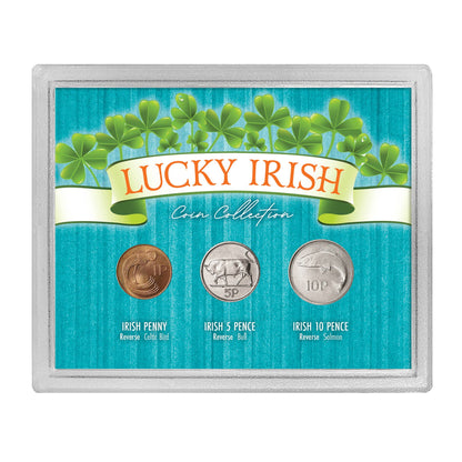 Lucky Irish Coin Set | Genuine Irish Penny, 5 Pence and 10 Pence by Percy Metcalfe - Titan Treasure Trove